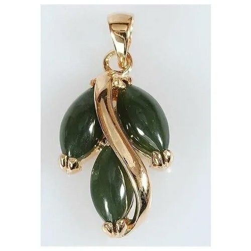 Подвеска Lotus Jewelry, нефрит, зеленый
