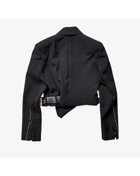 Блейзер Proenza Schouler Lightweight Cropped Belted Blazer, черный