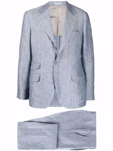 Brunello Cucinelli single-breasted herringbone suit