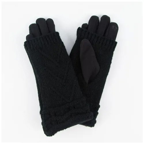 Перчатки Russian Look, демисезон/зима, быстросохнущие, сенсорные, вязаные, размер без размера, черный