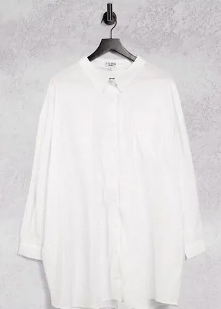 Белая удлиненная oversized-рубашка In The Style Plus x Saffron Barker-Белый
