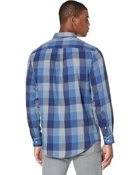 Рубашка U.S. POLO ASSN. Long Sleeve Peached Twill Woven Shirt, цвет Ink Blue Heather
