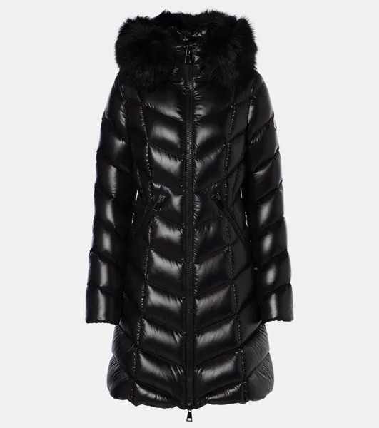 Пуховик Fulmarus с отделкой из овчины Moncler, черный