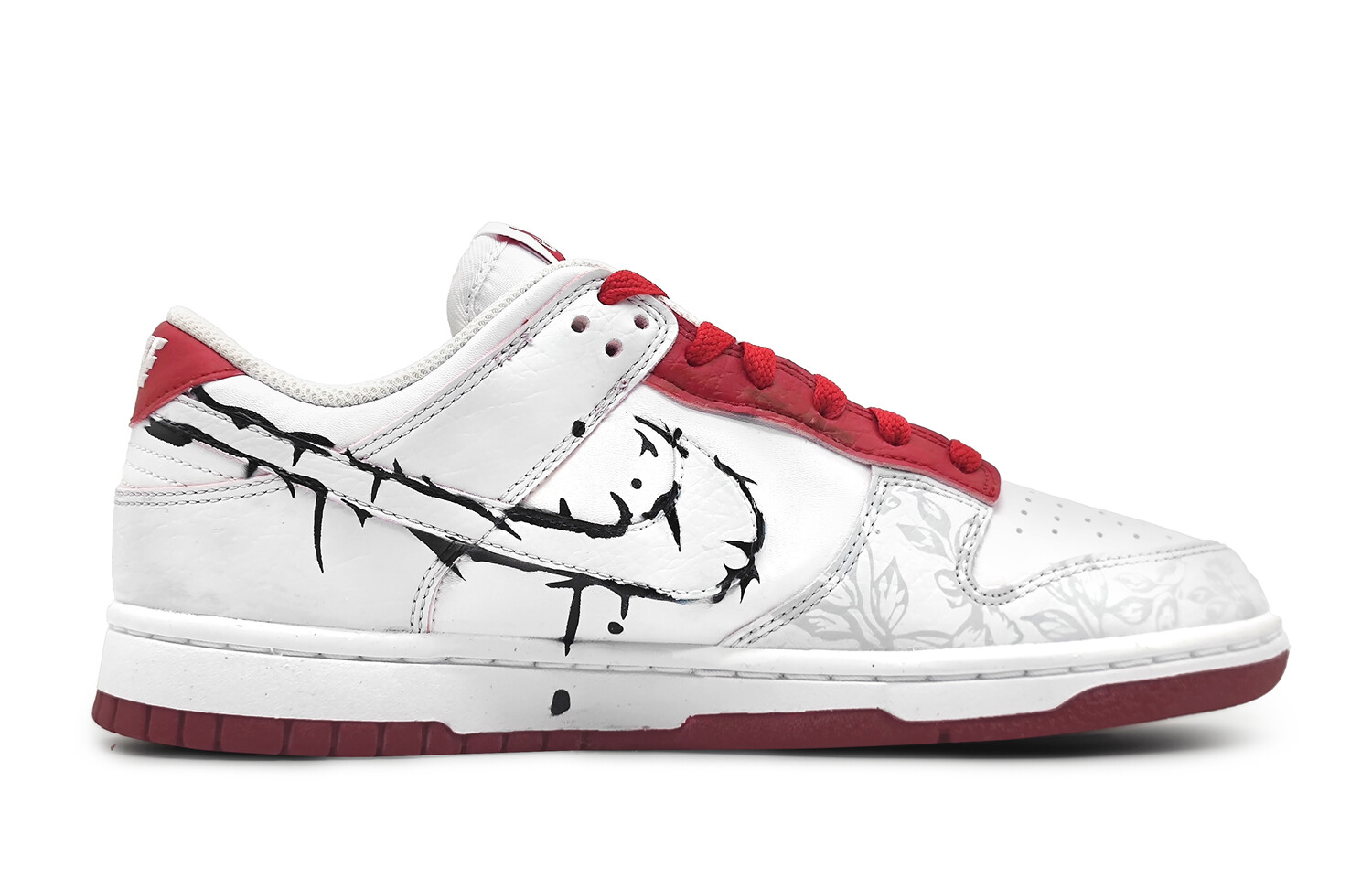 Кроссовки Nike Dunk Skateboarding Shoes Women's Low-top Red, белый/красный