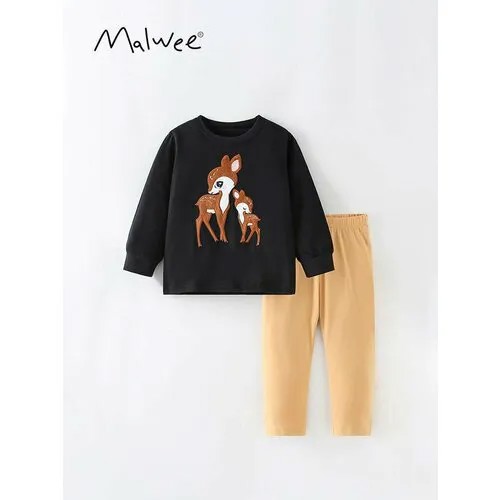 Пижама  Malwee, размер 120, оранжевый, черный