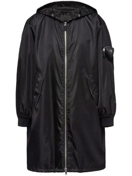 Prada плащ Re-Nylon на молнии, черный