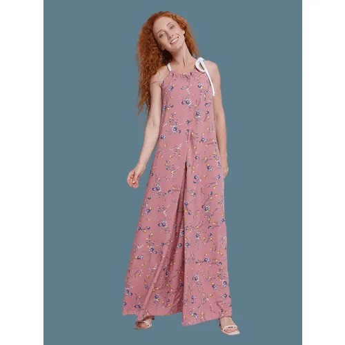 Платье-майка вискоза, повседневное, свободный силуэт, макси, размер 46/48, розовый