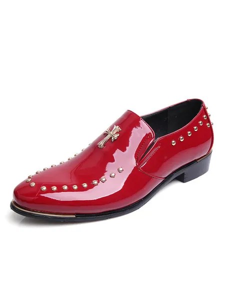 Milanoo Men's Studded Dress Loafers with Cross