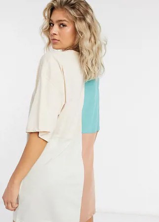 Платье-футболка в стиле oversized с контрастными вставками Missguided-Многоцветный