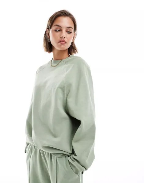 Толстовка Asos Design Heavy Weight Oversized, светло-зеленый