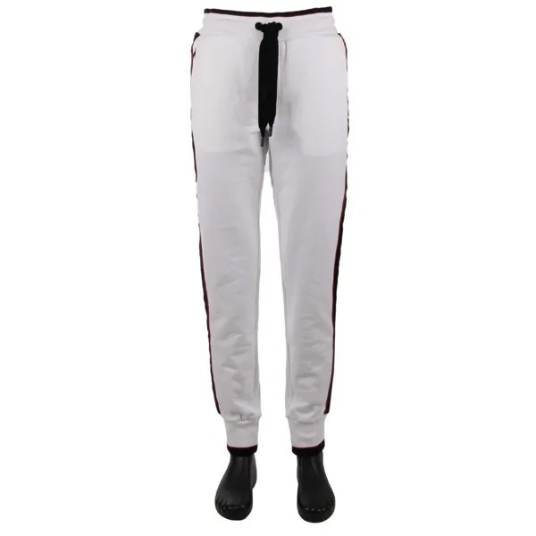 DOLCE - GABBANA Спортивные брюки для бега Брюки с карманами на молнии с логотипом Белый Черный 11292