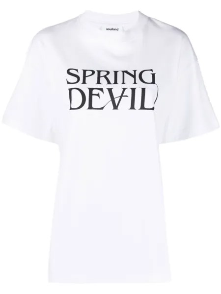 Soulland футболка Spring Devil с логотипом, белый
