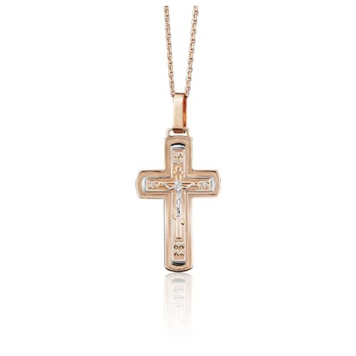 PLATINA jewelry Крестик из комбинированного золота без камней 03-2675-00-000-1111-63