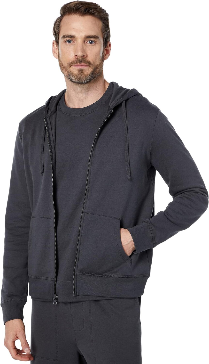 Худи Barefoot Dreams MC Fleece Cot/Span Zip Hoodie, цвет Carbon