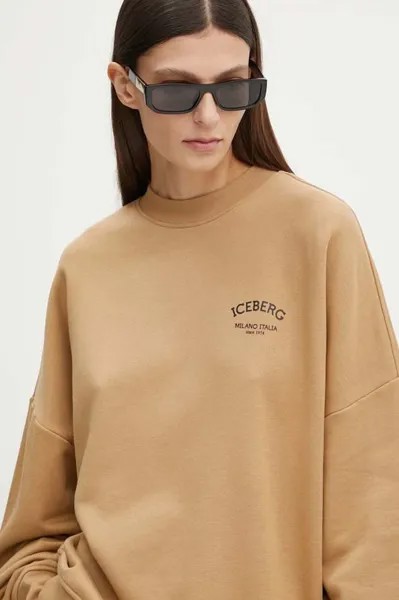 Хлопковая толстовка Iceberg, бежевый