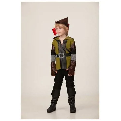 Карнавальный костюм «Робин Гуд», штаны, куртка, головной убор, р. 30, рост 116 см