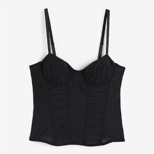 Топ H&M Mesh Bustier, черный