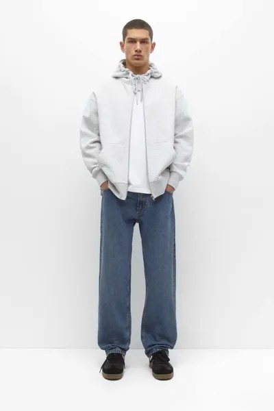 Джинсы широкого кроя из хлопка Pull&Bear, синий