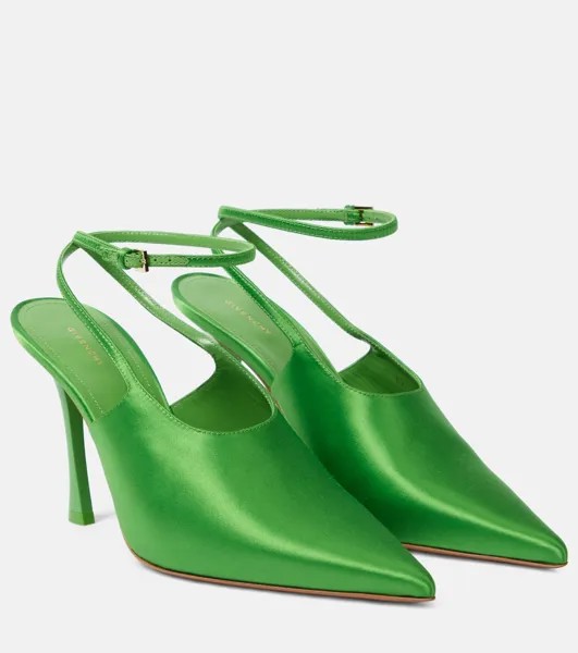 Атласные туфли show с пяткой на пятке Givenchy, зеленый