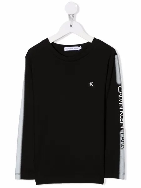 Calvin Klein Kids logo print long-sleeve T-shirt