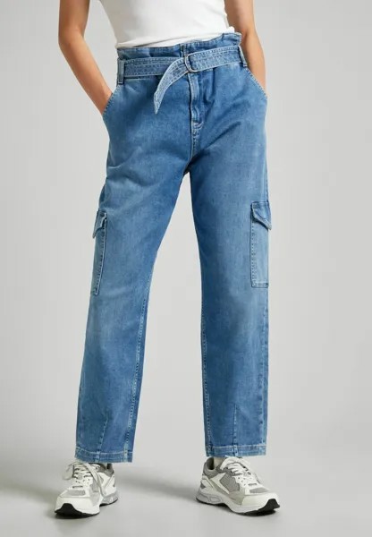 Джинсы-бойфренды TAPERED UHW UTILITY Pepe Jeans, синий деним