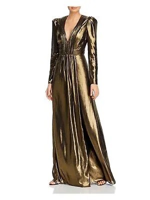 RACHEL ZOE Женское золотое вечернее платье в полный рост с V-образным вырезом 4