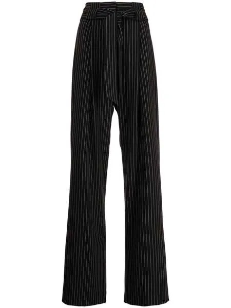 Michelle Mason брюки в тонкую полоску с завышенной талией