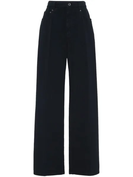 Brunello Cucinelli брюки Dyed прямого кроя, черный