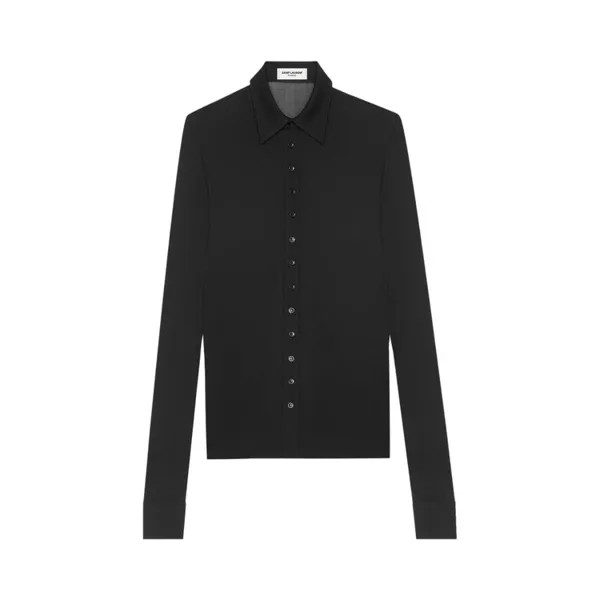 Рубашка Saint Laurent Crepe Shirt, черный