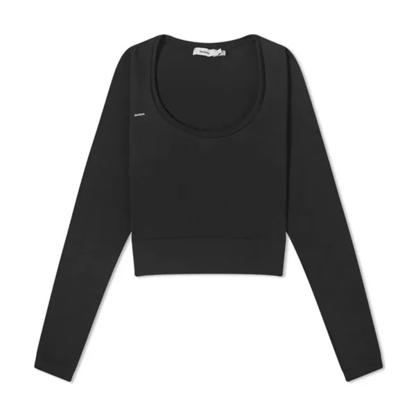 Топ Pangaia Motion Low Impact Long Sleeve Cropped, черный