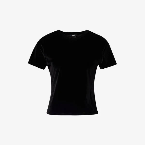 Велюровая футболка Fiora с короткими рукавами Paige, черный