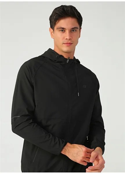 Куртка с микро-молнией Черная мужская куртка на молнии Skechers