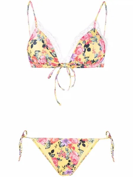 BIKINI LOVERS бикини с кружевной отделкой и цветочным принтом