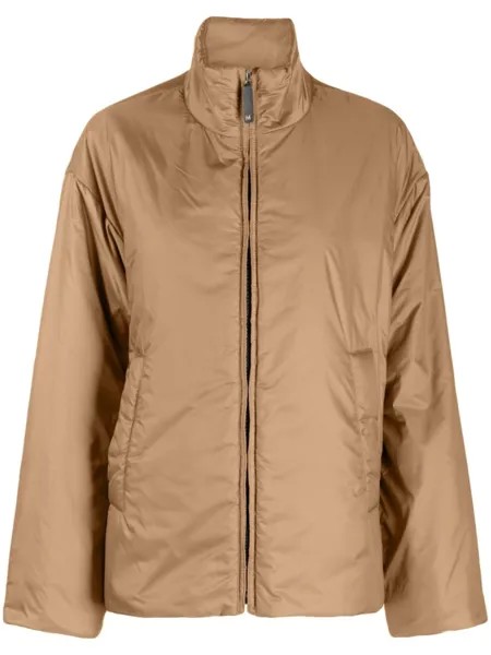 Max Mara пуховик с высоким воротником, коричневый