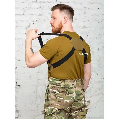 Подтяжки КМФ78, размер one size, черный, хаки