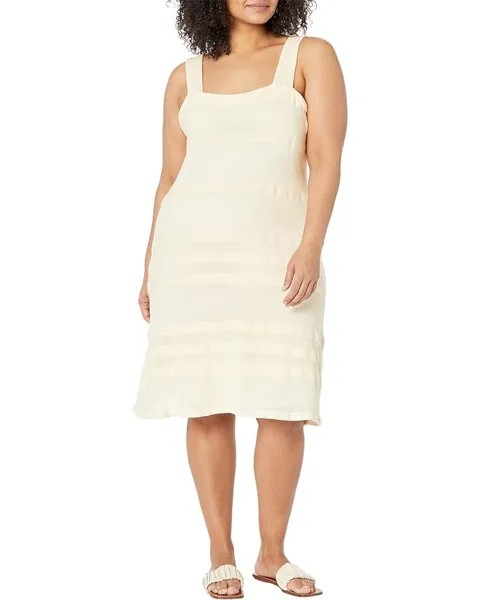 Платье LAUREN Ralph Lauren Plus Size Striped Knit Sleeveless, цвет Mascarpone Cream