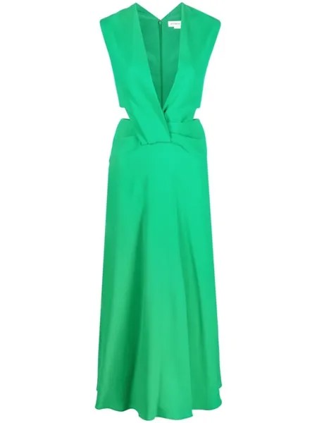 Платье миди Twist Wrap Victoria Victoria Beckham, зеленый