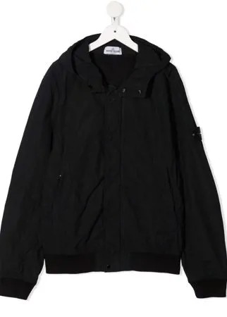 Stone Island Junior куртка с капюшоном и нашивкой-логотипом