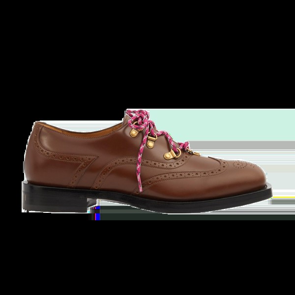 Кроссовки Gucci Brogue Detail Lace Up, коричневый