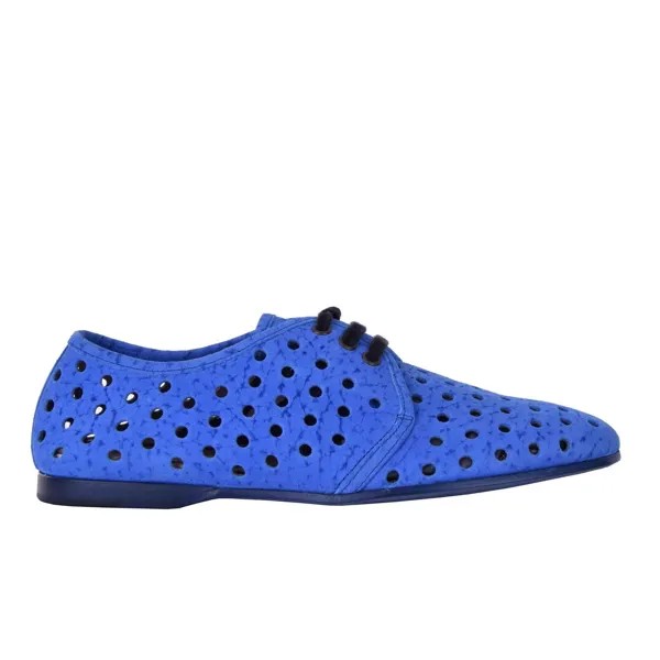 Dolce - Gabbana Перфорированные замшевые туфли дерби Amalfi Blue Shoes Blue 05917