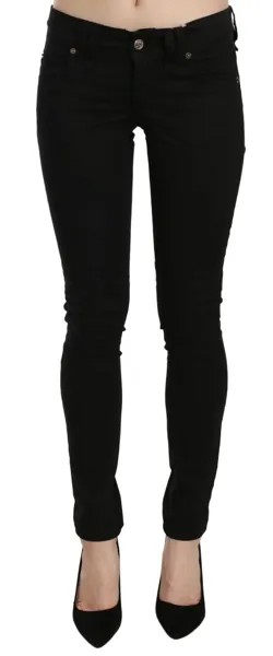 Джинсы GALLIANO Черные потертые джинсовые брюки стандартного кроя с заниженной талией s. W26 Рекомендуемая розничная цена 400 долларов США.