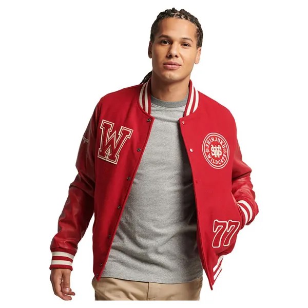 Куртка Superdry Vintage Varsity Patch Bomber, красный