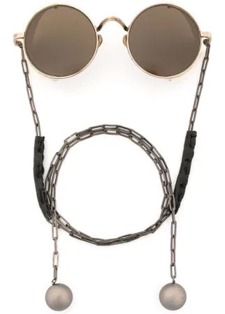 Uma Wang солнцезащитные очки в круглой оправе с цепочкой
