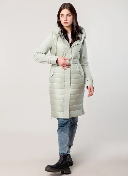 Пальто женское WINTERRA 60527 зеленое 44 RU