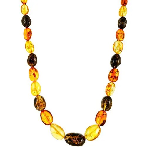 Бусы AmberHandmade, янтарь, длина 49 см, бордовый, желтый