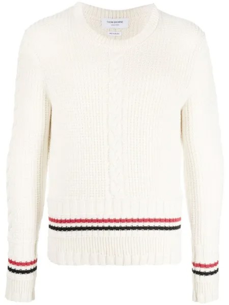 Thom Browne джемпер с полосками RWB, белый