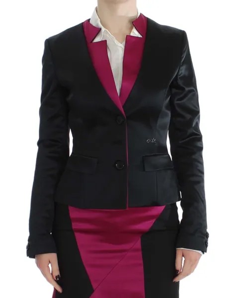 Куртка-блейзер EXTE на трех пуговицах, черно-розовое эластичное пальто s. IT40 / Рекомендуемая розничная цена США 800 долларов США