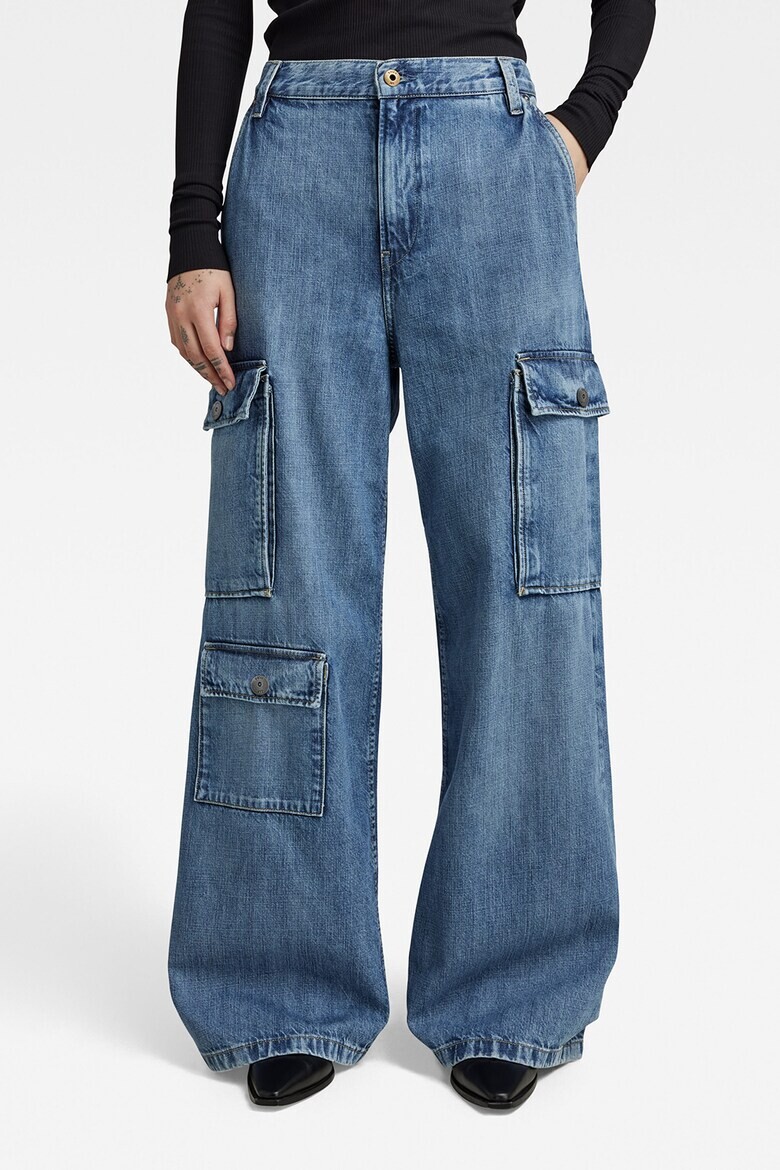 Широкие джинсы с боковыми карманами с клапанами G-Star Raw, синий