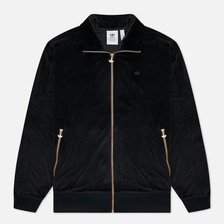 Мужская олимпийка adidas Originals Adicolor Velour, цвет чёрный, размер XXL