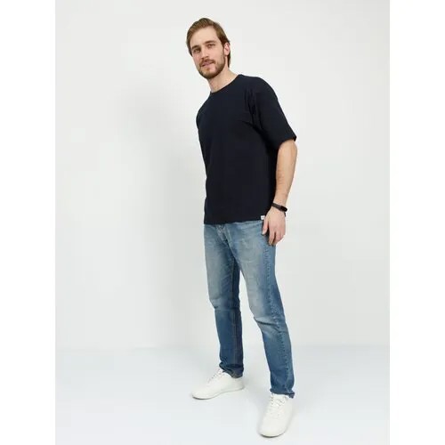 Футболка RAMIRO, оверсайз, хлопок, однотонная, размер XL, синий